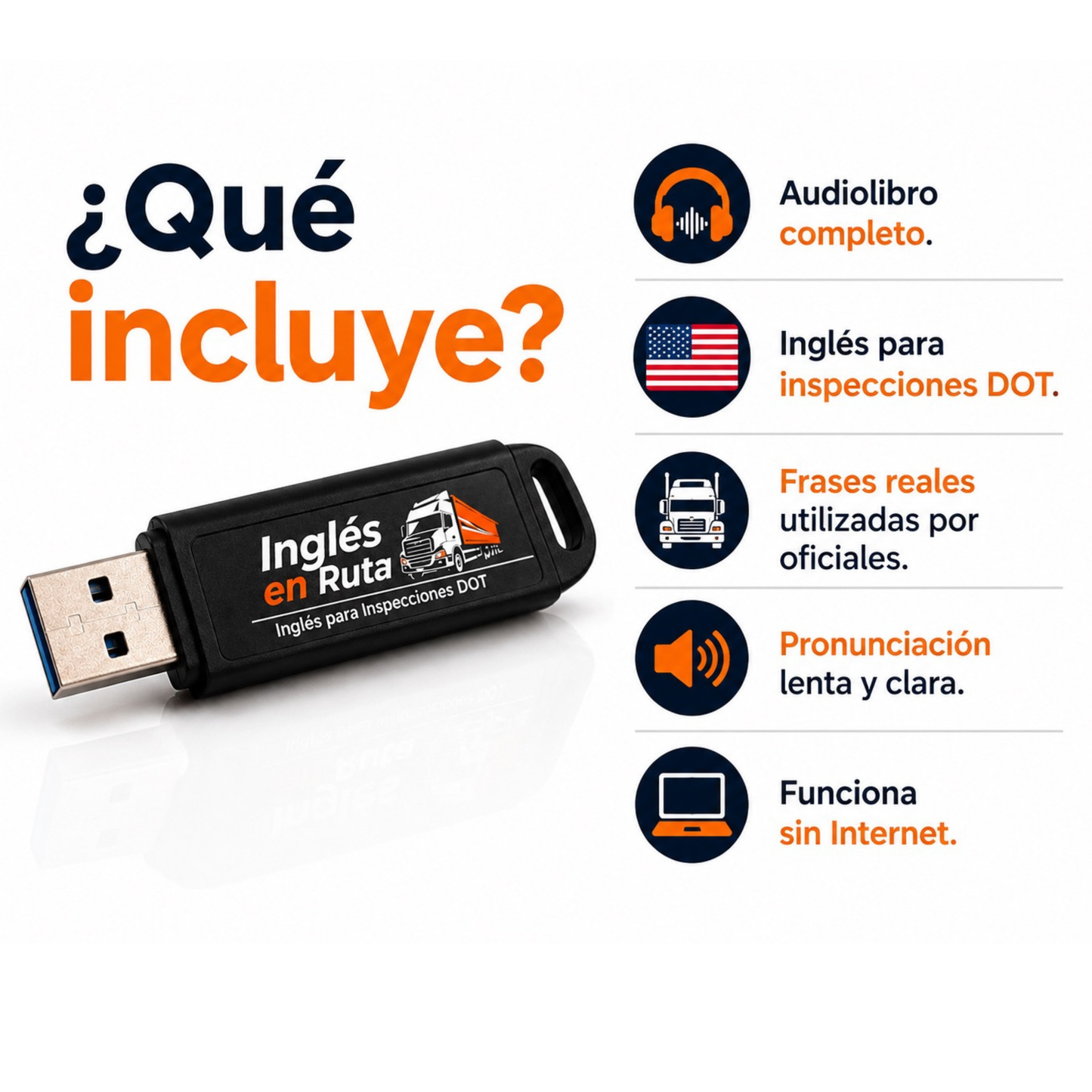 Inglés para Inspecciones DOT – USB para Traileros