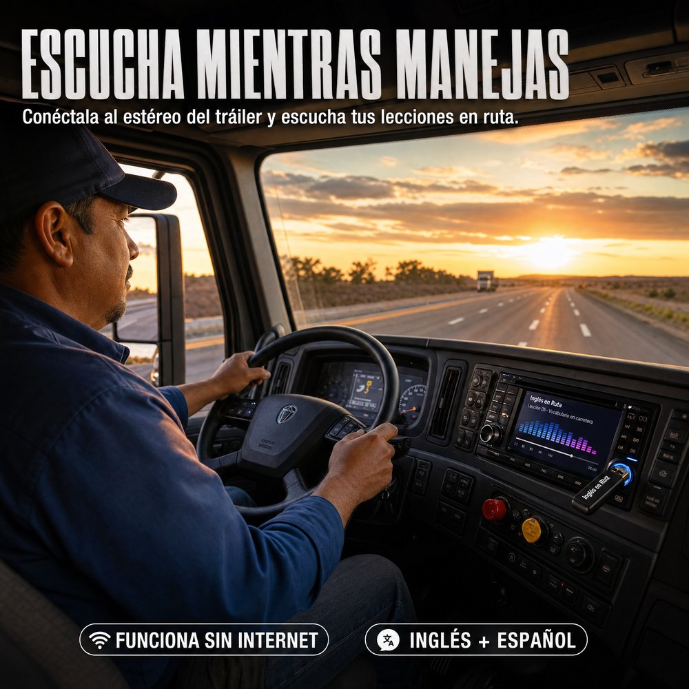 Pack Inglés en Ruta para Choferes de Tráiler | USB 16 GB + Libro Habla con el DOT